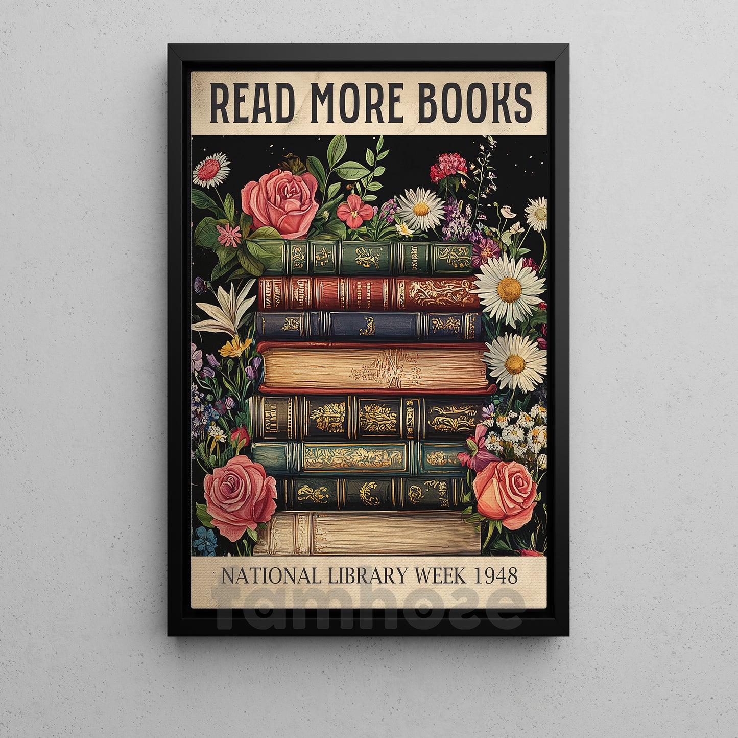 Reading Canvas Painting, Read More Books Wall Art Decor, Poster Gift For Book Lovers