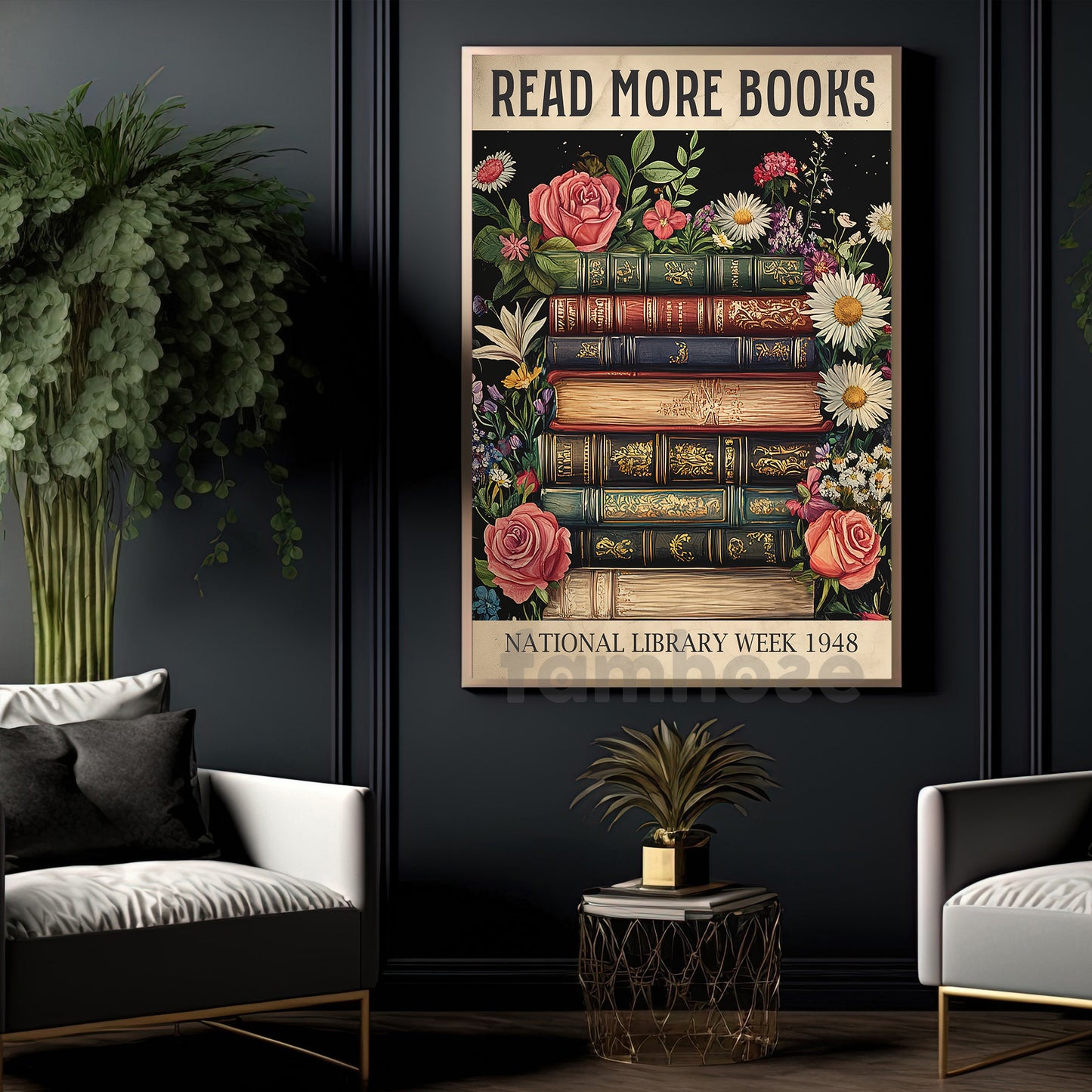 Reading Canvas Painting, Read More Books Wall Art Decor, Poster Gift For Book Lovers