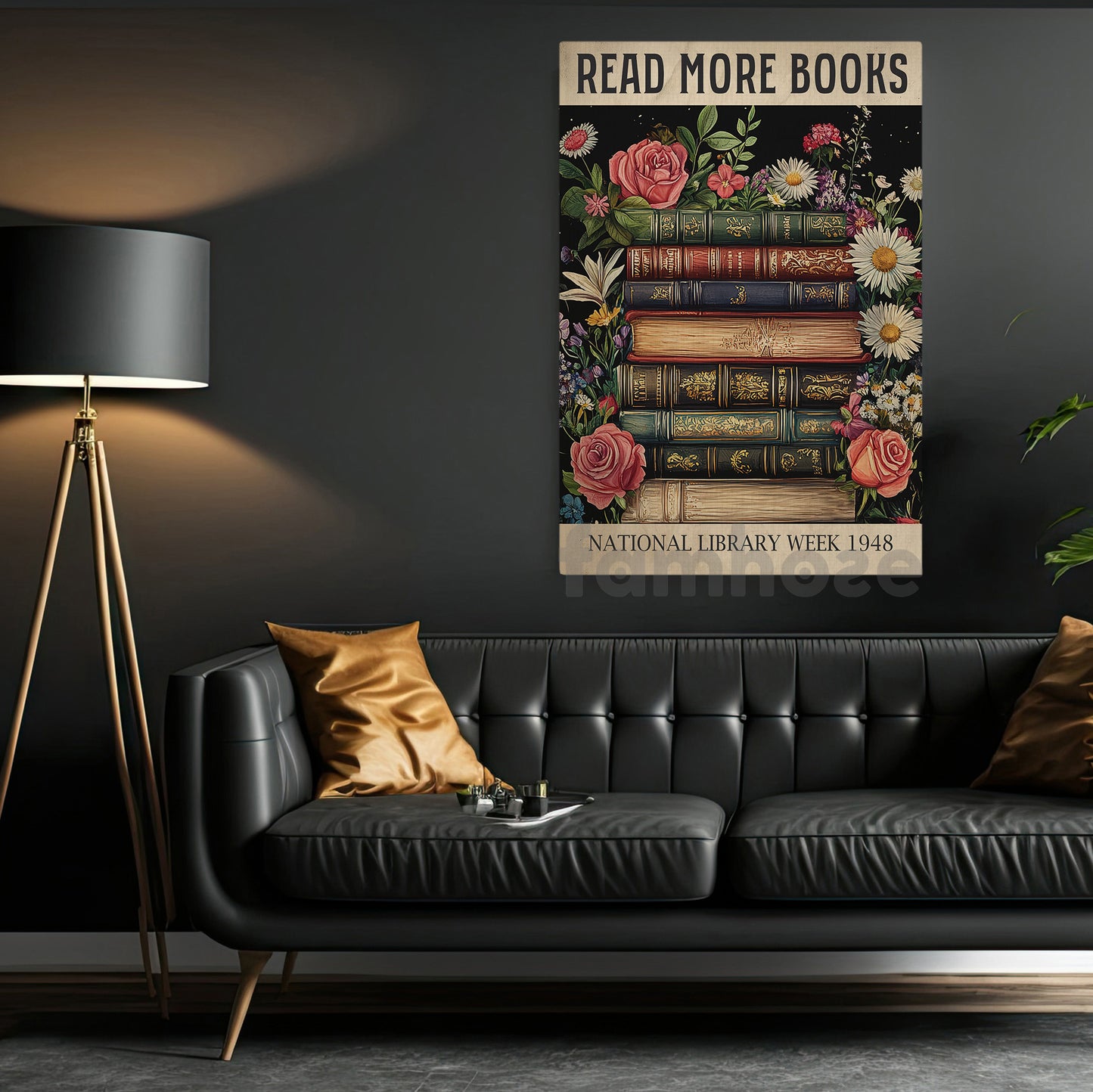 Reading Canvas Painting, Read More Books Wall Art Decor, Poster Gift For Book Lovers