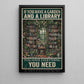 Reading Canvas Painting, If You Have A Garden And A Library Wall Art Decor, Poster Gift For Book Lovers
