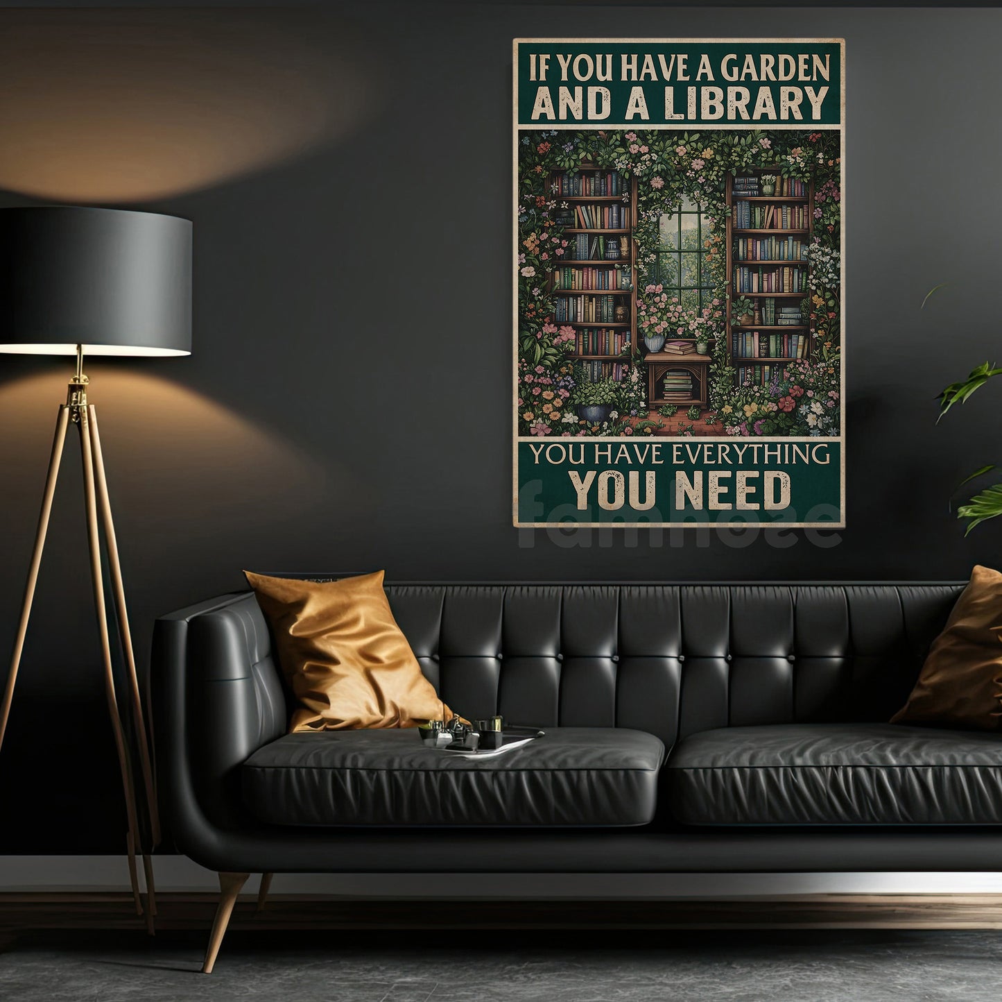 Reading Canvas Painting, If You Have A Garden And A Library Wall Art Decor, Poster Gift For Book Lovers