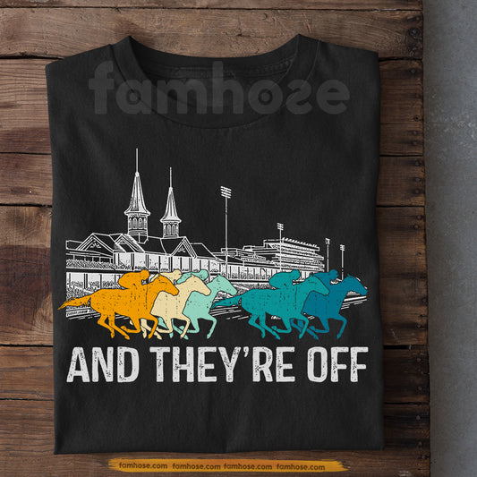 Vintage Kentucky Derby Day T-shirt, And They're Off Tees Gift For Horse Racing Lovers