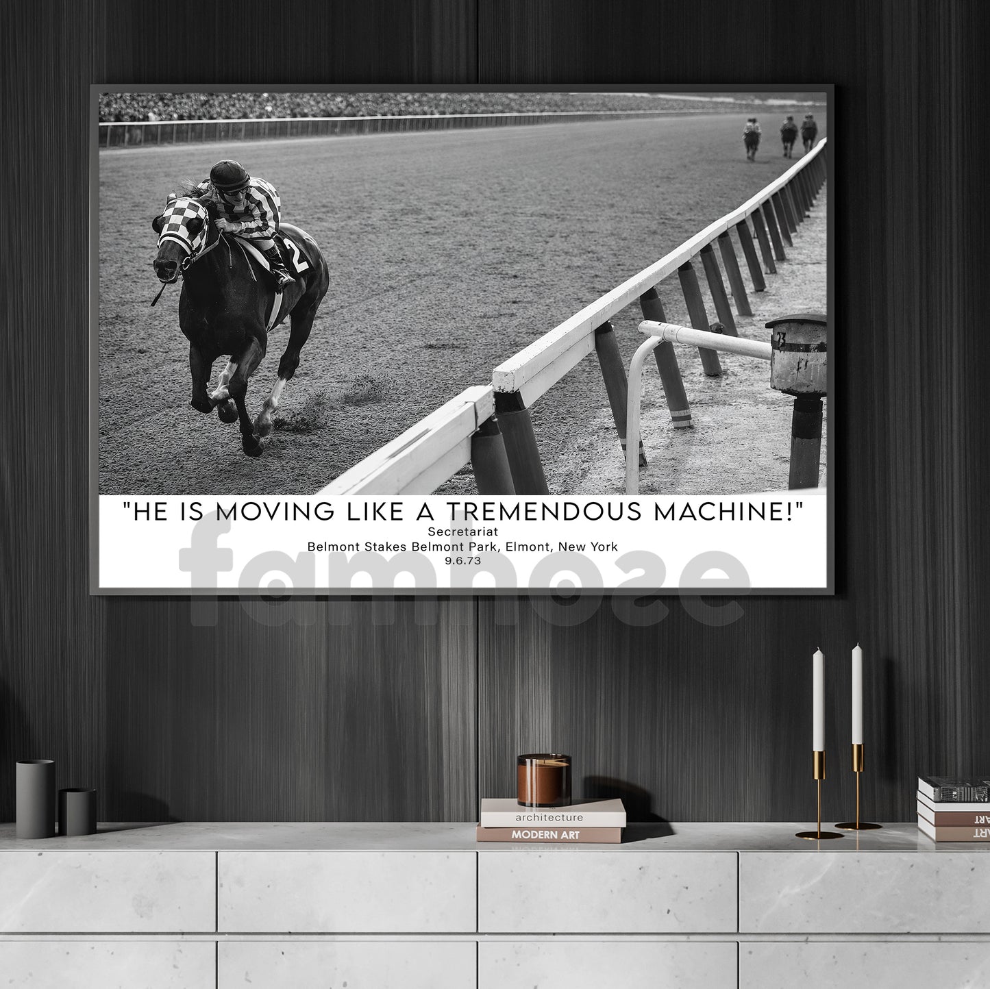 Secretariat Horse Canvas Painting, He Is Moving Like A Tremendous Machine Wall Art Decor, Poster Gift For Horse Racing Lovers, Fan Of Kentucky Derby