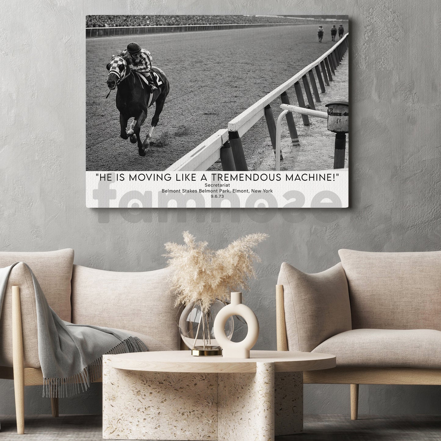 Secretariat Horse Canvas Painting, He Is Moving Like A Tremendous Machine Wall Art Decor, Poster Gift For Horse Racing Lovers, Fan Of Kentucky Derby