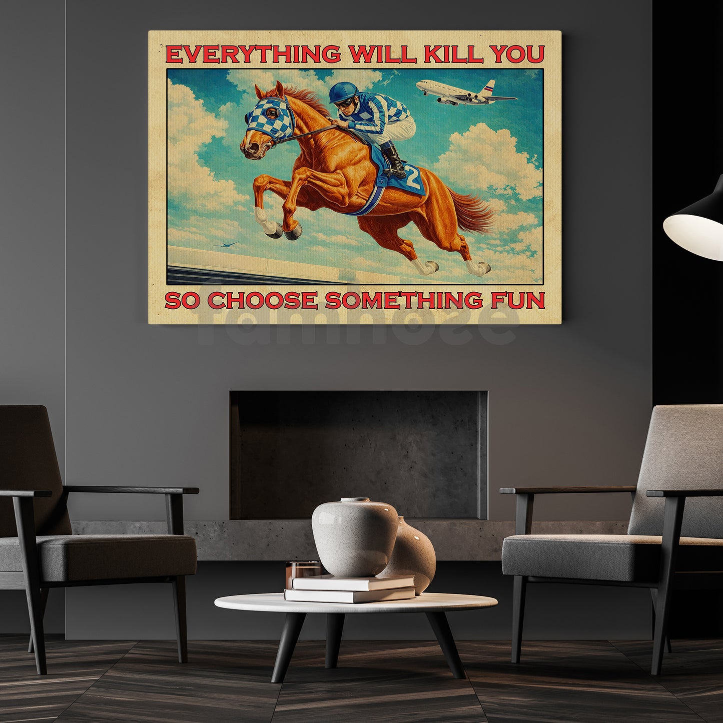 Secretariat Horse Canvas Painting, Everything Will Kill You Wall Art Decor, Poster Gift For Horse Racing Lovers, Fan Of Kentucky Derby
