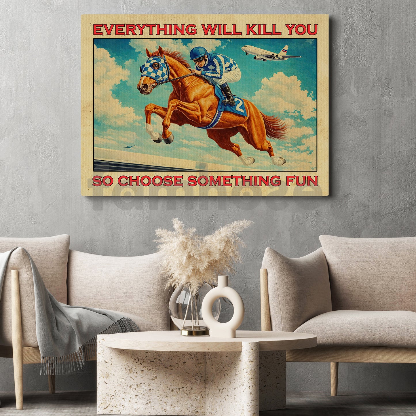 Secretariat Horse Canvas Painting, Everything Will Kill You Wall Art Decor, Poster Gift For Horse Racing Lovers, Fan Of Kentucky Derby
