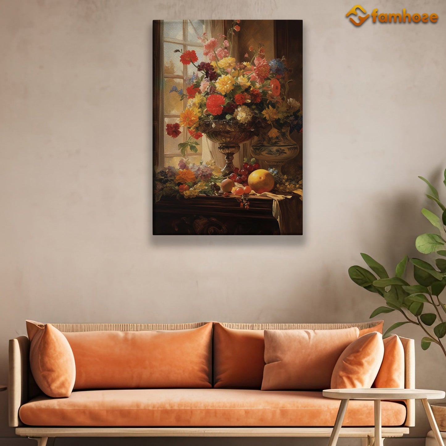 A Symphony Of Florals And Fruit, Flowers Canvas Painting, Wall Art Decor - Poster Gift For Flower Lovers