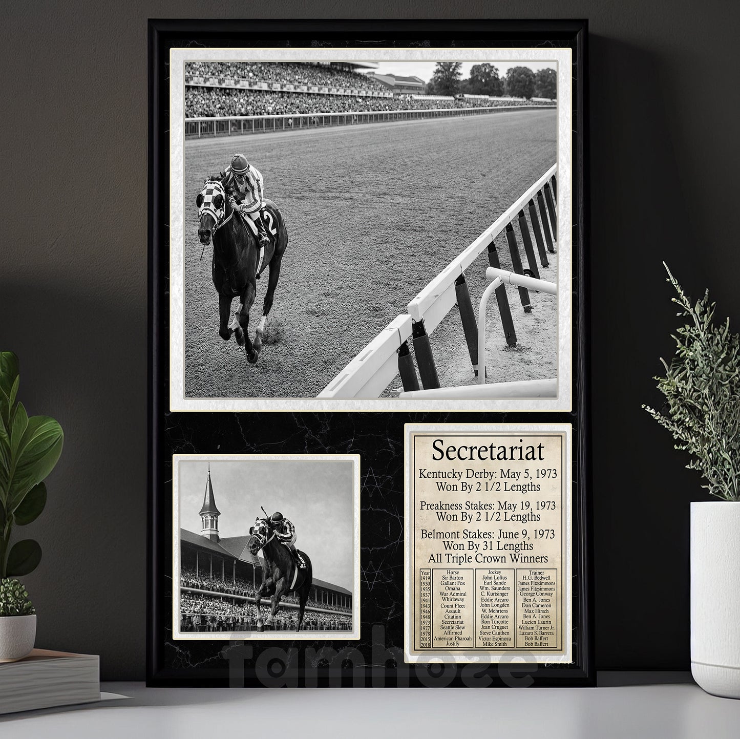 Secretariat Horse Canvas Painting, Triple Crown Winner Wall Art Decor, Poster Gift For Horse Racing Lovers, Fan Of Kentucky Derby