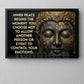Inspirational Quote Buddha Canvas Painting, Inner Peace Begins The Moment You Choose Wall Art Decor, Poster Gift For Buddha Lover