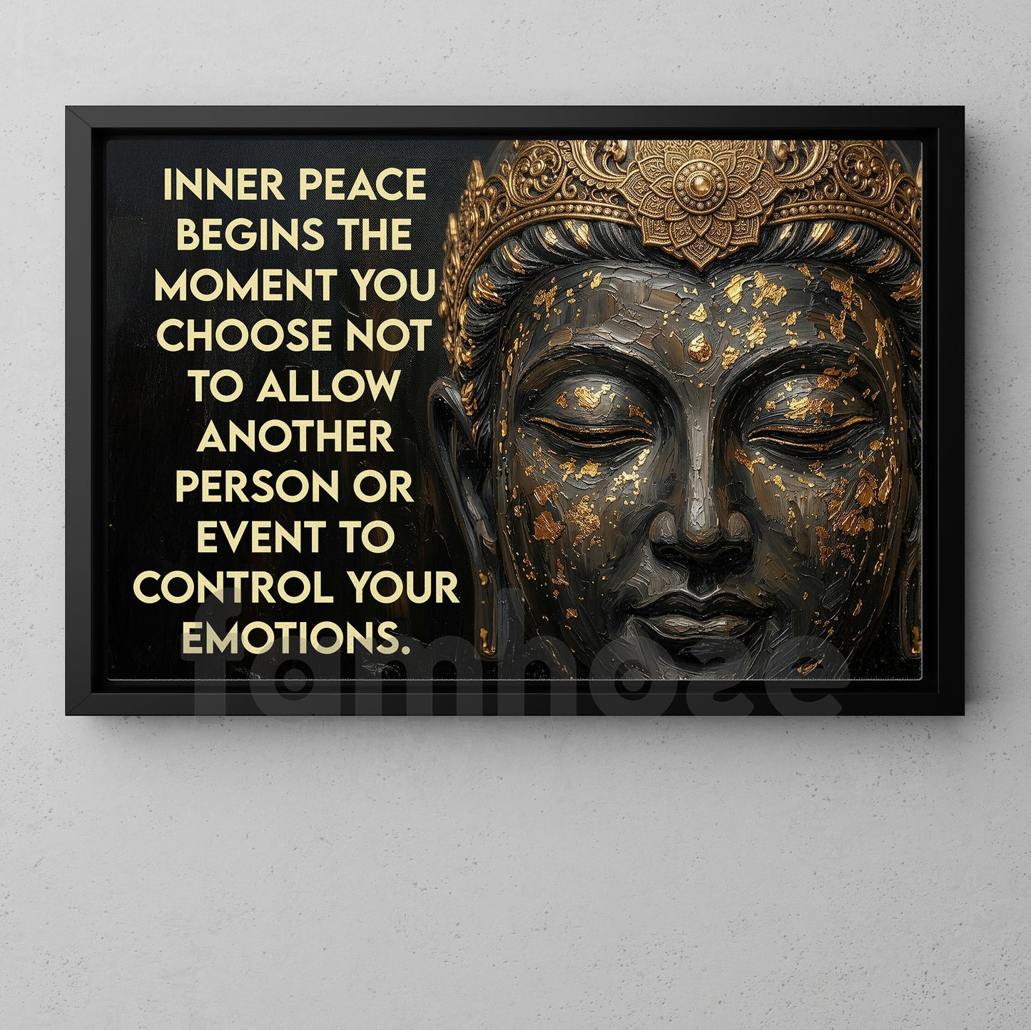 Inspirational Quote Buddha Canvas Painting, Inner Peace Begins The Moment You Choose Wall Art Decor, Poster Gift For Buddha Lover