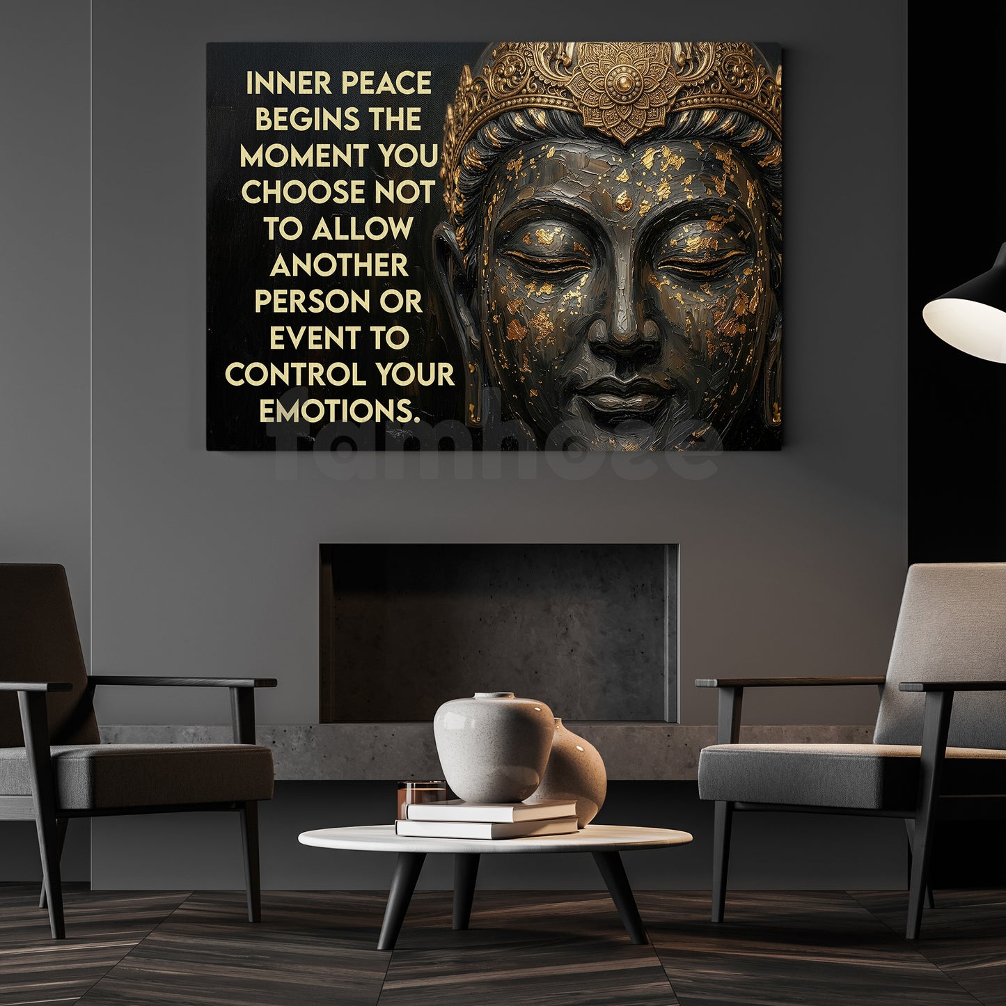 Inspirational Quote Buddha Canvas Painting, Inner Peace Begins The Moment You Choose Wall Art Decor, Poster Gift For Buddha Lover