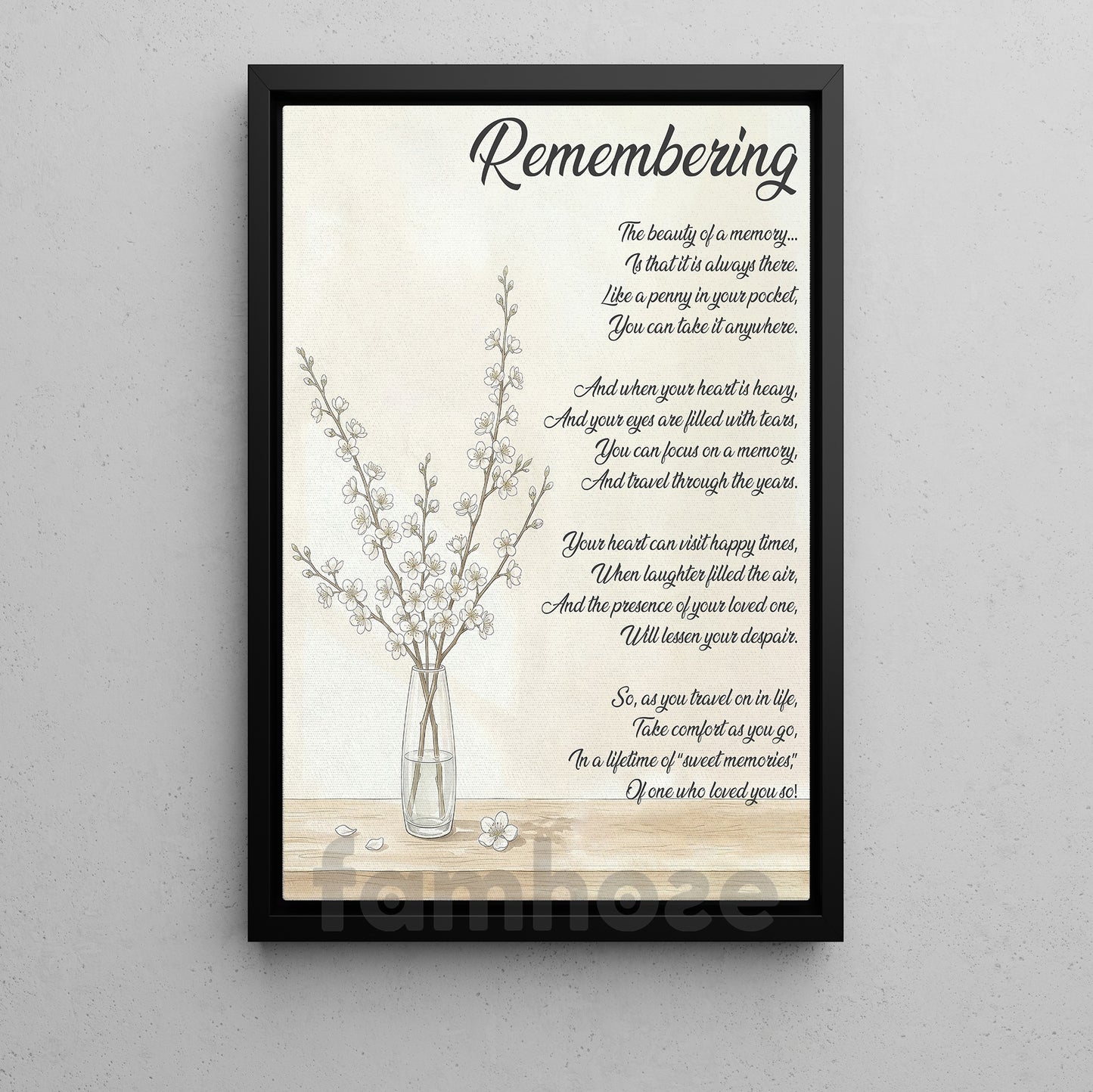 Inspirational Quote Canvas Painting, Remembering The Beauty Of A Memory Wall Art Decor, Poster Gift
