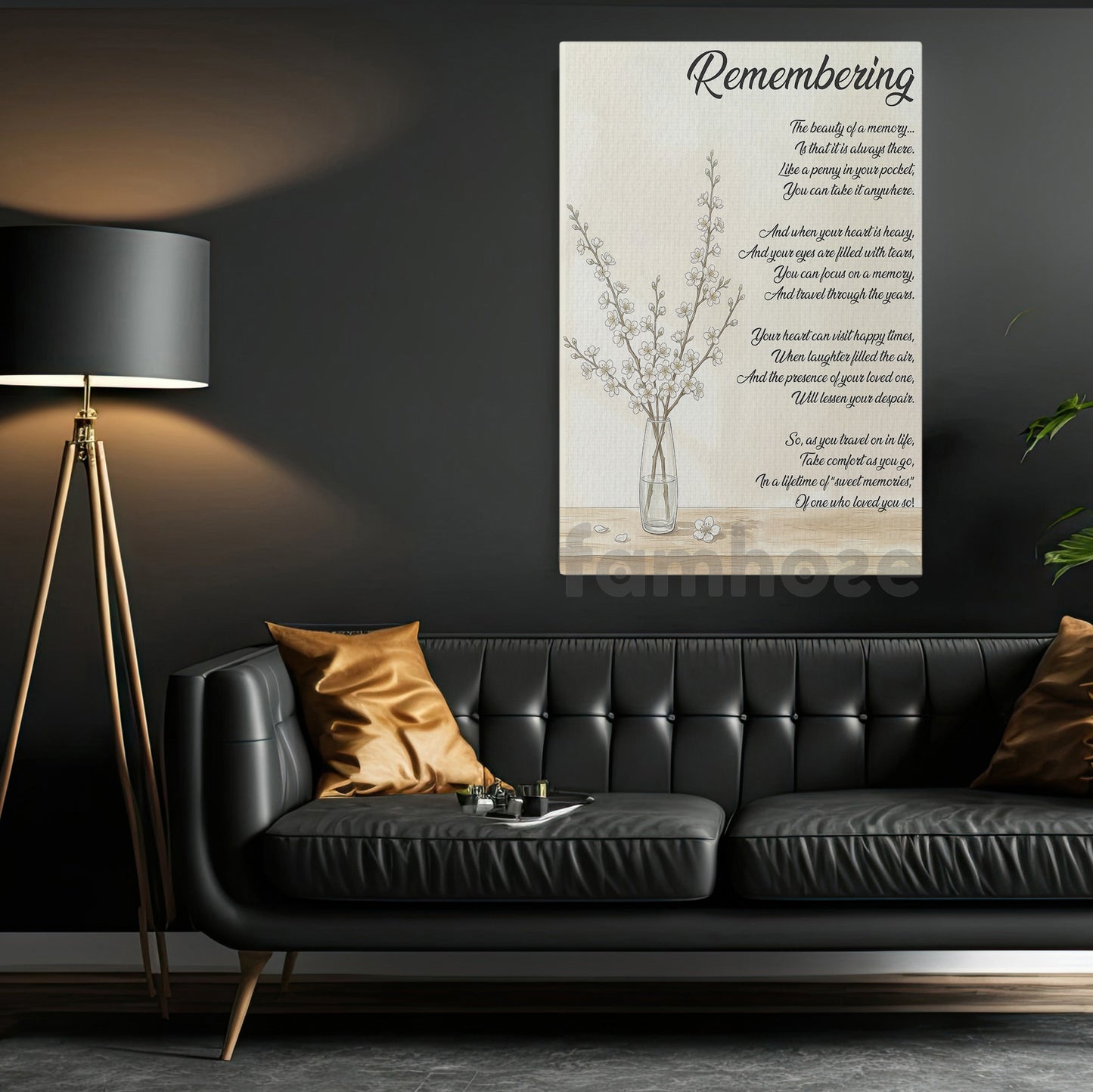 Inspirational Quote Canvas Painting, Remembering The Beauty Of A Memory Wall Art Decor, Poster Gift