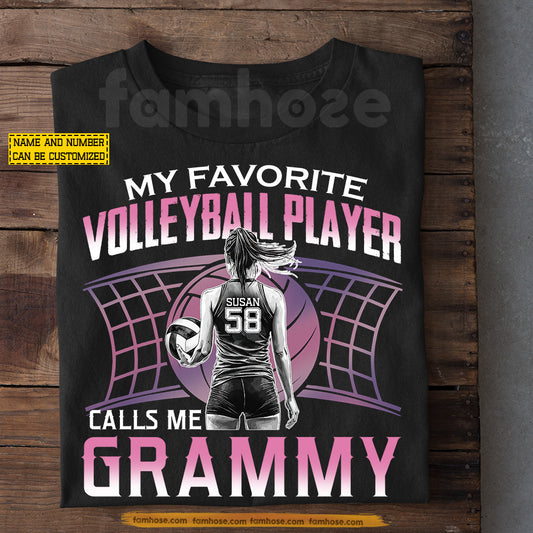 Personalized Volleyball Grammy T-shirt, My Favorite Volleyball Player Sport Mother's Day Tees Gift For Volleyball Lover