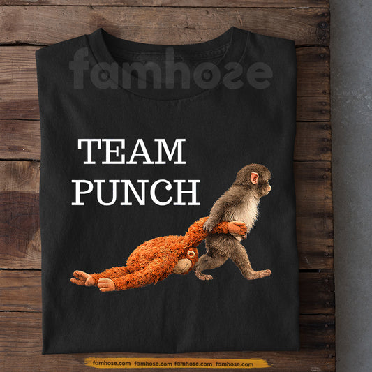 Team Punch Meme T-shirt, Funny Monkey Plush Tees Encouragement Gift
