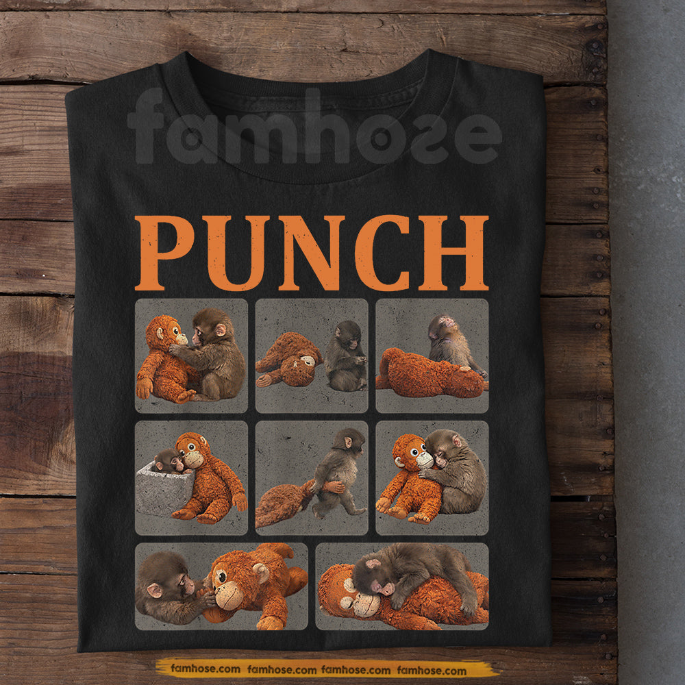 Punch Meme T-shirt, Cute Baby Monkey Animal Tees Encouragement Gift