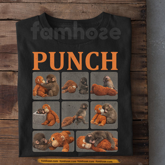 Punch Meme T-shirt, Cute Baby Monkey Animal Tees Encouragement Gift