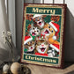 Merry Christmas Cats Smile, Cat Christmas Canvas Painting, Xmas Wall Art Decor - Cat Poster Gift