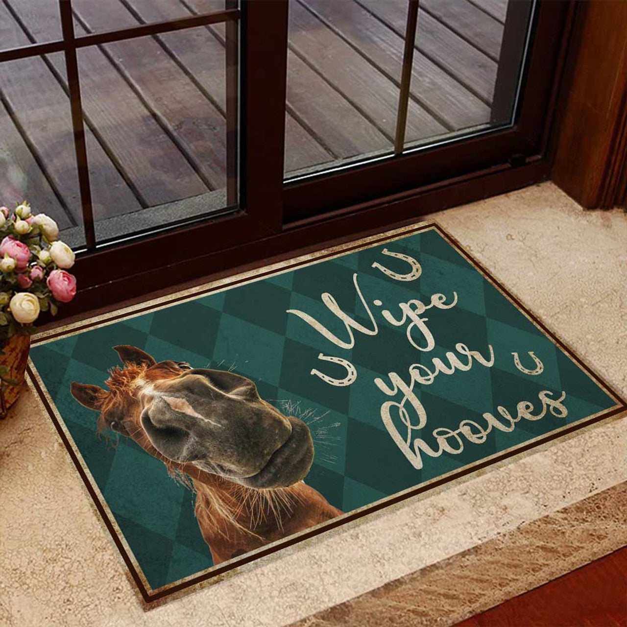 Funny Horse Doormat, Wipe Your Hooves Doormat