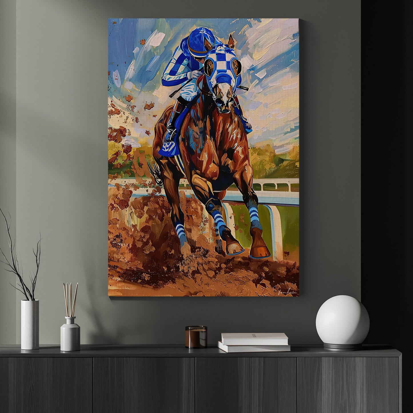 Secretariat Canvas Painting, Let's Begin Let's Race, Jockey Wall Art Decor, Poster Gift For Horse Racing Lovers