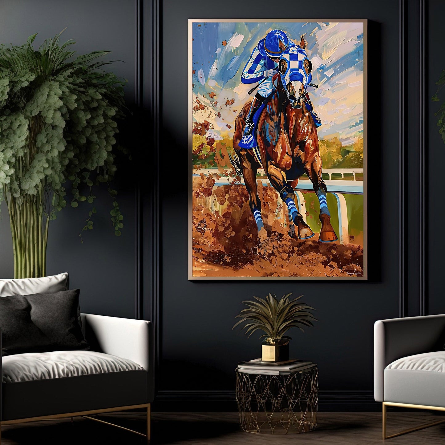 Secretariat Canvas Painting, Let's Begin Let's Race, Jockey Wall Art Decor, Poster Gift For Horse Racing Lovers