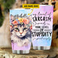 Personalized Cool Cat Tumbler, My Level Of Sarcasm Depends On Your Level Of Stupidity Stainless Steel Tumbler, Gift For Cat Lovers, Cat Owners