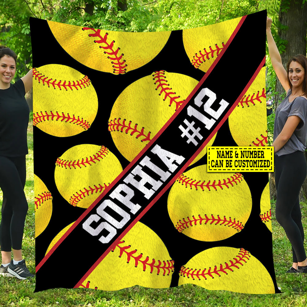 Personalized Softball Blanket, My Passion Fleece Blanket - Sherpa Blanket Gift For Softball Lovers, Softball Players, Softball Girls