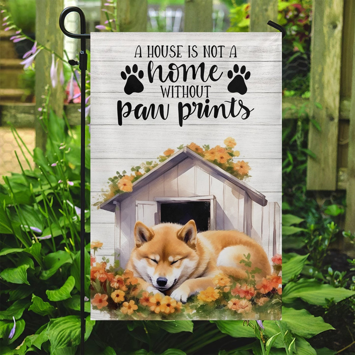 Corgi Dog Flag, A House Is Not A Home Without Paw Prints, Gift For Dog Lovers, Garden Dog Flag, Dog Owners