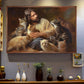 Harmony With Divine Felines, Jesus and Cat Poster & Canvas, Cat Canvas Wall Art, Poster Gift For Cat Lovers