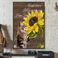 Cat Lover's Canvas Wall Art, Adorable Cat Poster With Inspirational Quote, Accept What Is, Let Go Of What Was, Perfect Home Decor For Living Rooms & Gifts For Cat Enthusiasts