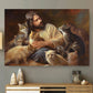 Harmony With Divine Felines, Jesus and Cat Poster & Canvas, Cat Canvas Wall Art, Poster Gift For Cat Lovers