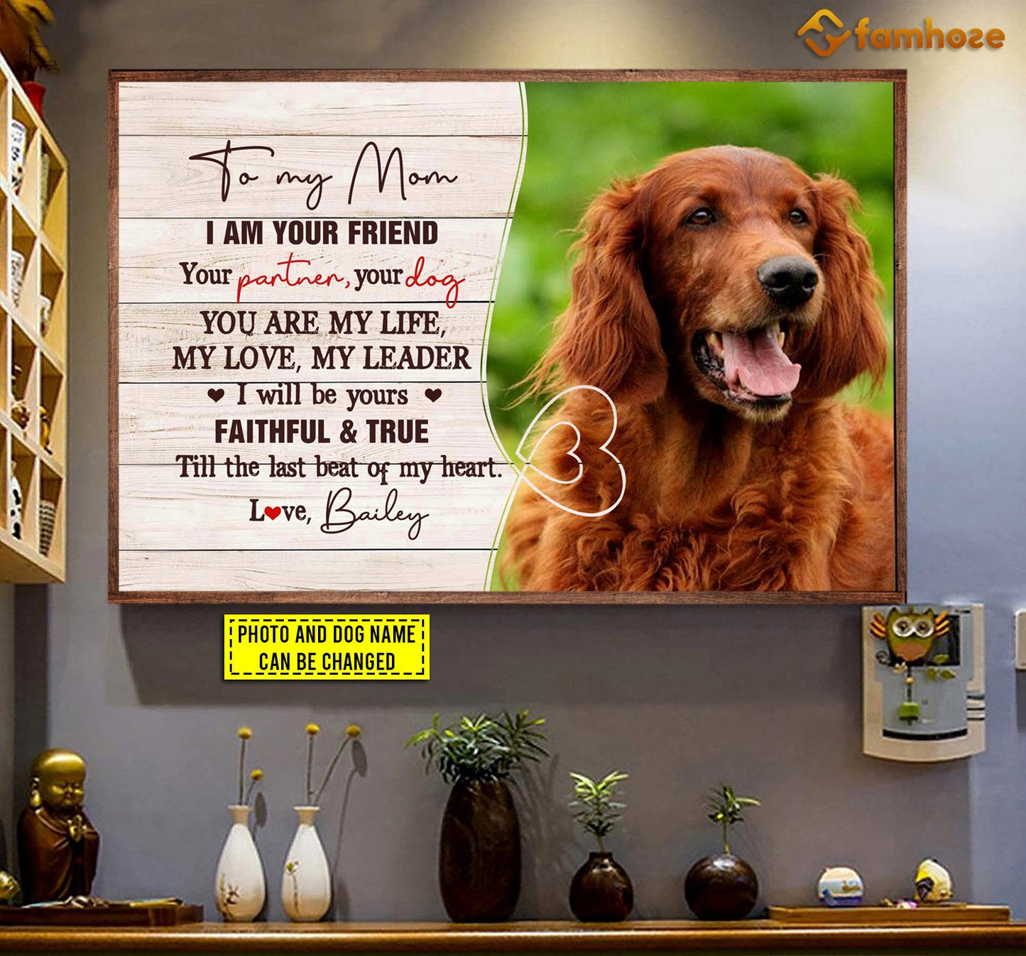 Personalized Mother's Day Dog Poster/Canvas, To My Mom You Are My Life My Love My Leader, Gift For Dog Moms