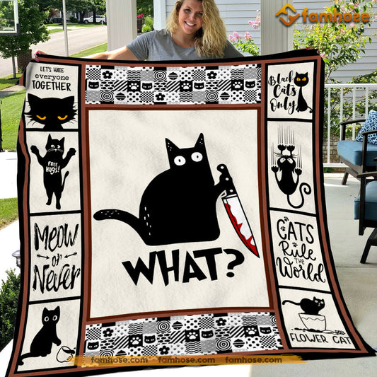 Cat Blanket, What Cats Rule The World Fleece Blanket - Sherpa Blanket Gift For Cat Lover, Cat Owners