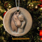 Christmas Horse Ornament, Horsegirl Hug Her Horse Christmas Gift For Horse Lovers, (Simulation Model, Not Wood Carving) Circle Ceramic Ornament