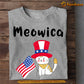 July 4th Cat T-shirt, Meowica, Independence Day Gift For Cat Lovers, Cat Owners, Cat Tees