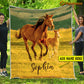 Personalized Mother's Day Horse Blanket, Mom Daughter Riding Horse Fleece Blanket - Sherpa Blanket Gift For Horse Lover