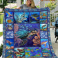 Turtle Blanket, Sea Turtle Sea Turtle Power Fleece Blanket - Sherpa Blanket Gift For Turtle Lover, Turtle Owners