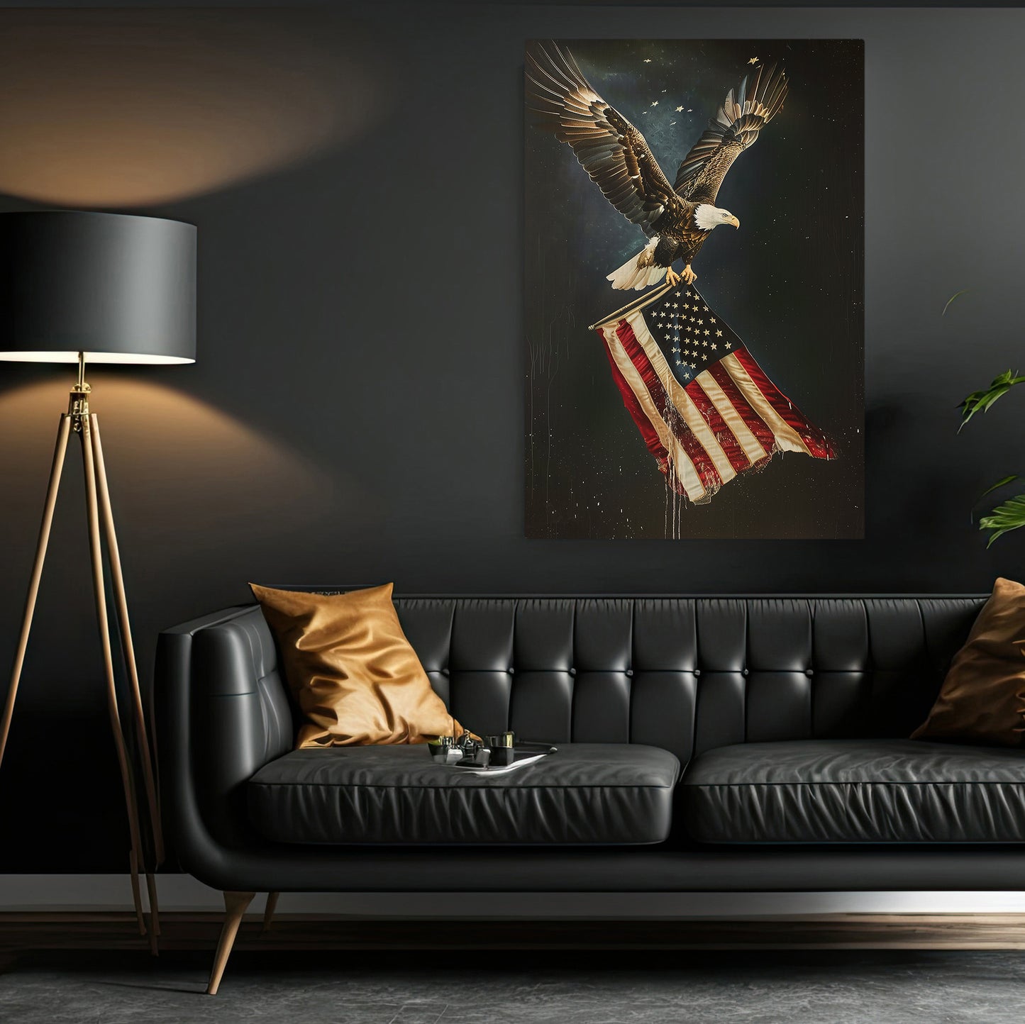 Stars And Stripes In Flight July 4th Victorian Eagle Canvas Painting Victorian Animal Wall Art Decor Independence Day Poster Gift For Eagle Lovers