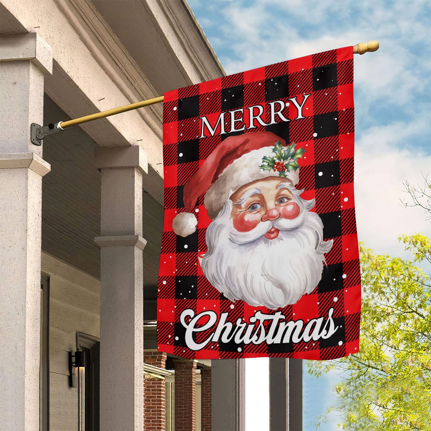 Merry Christmas, Santa Claus Xmas Garden Flag & House Flag, Christmas Flag Gift For Santa Claus Lovers