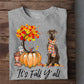 Great Dane Dog Thanksgiving T-shirt, It's Fall Y'all Great Dane Under The Autumn Tree, Gift For Dog Lovers, Dog Owners, Dog Tees