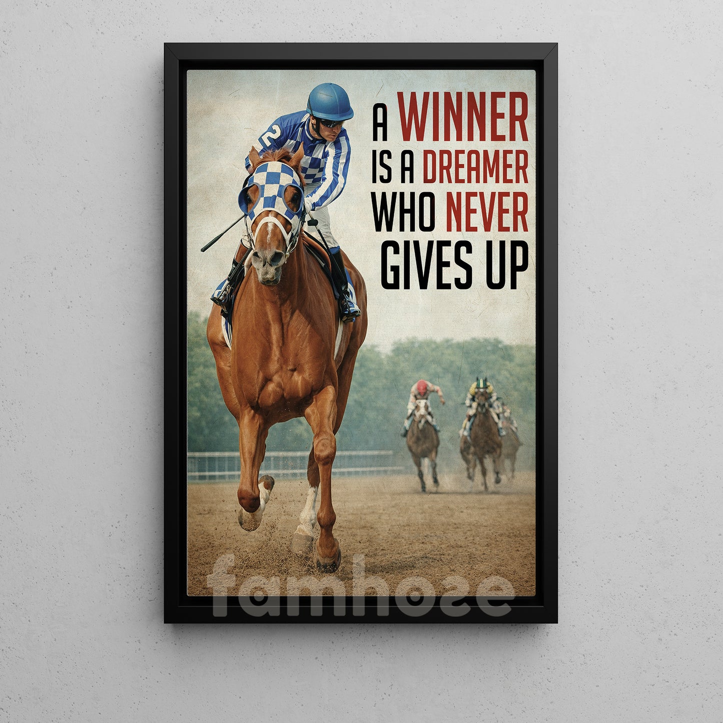 Secretariat Canvas Painting, The Winner Is A Dreamer Wall Art Decor, Poster Gift For Horse Racing Lovers