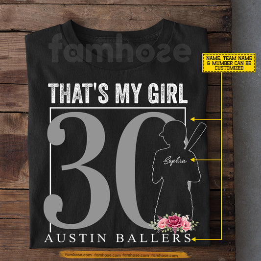Personalized Softball T-shirt, That's My Girl Tees Gift For Softball Lover