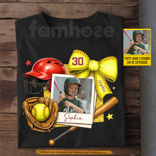 Personalized Softball T-shirt, Custom Softball Yourself Tees Gift For Softball Lover