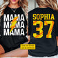 Personalized Softball Mom Two-side T-shirt, Mama Mama Mama Tees Mother's Day Gift For Softball Lovers