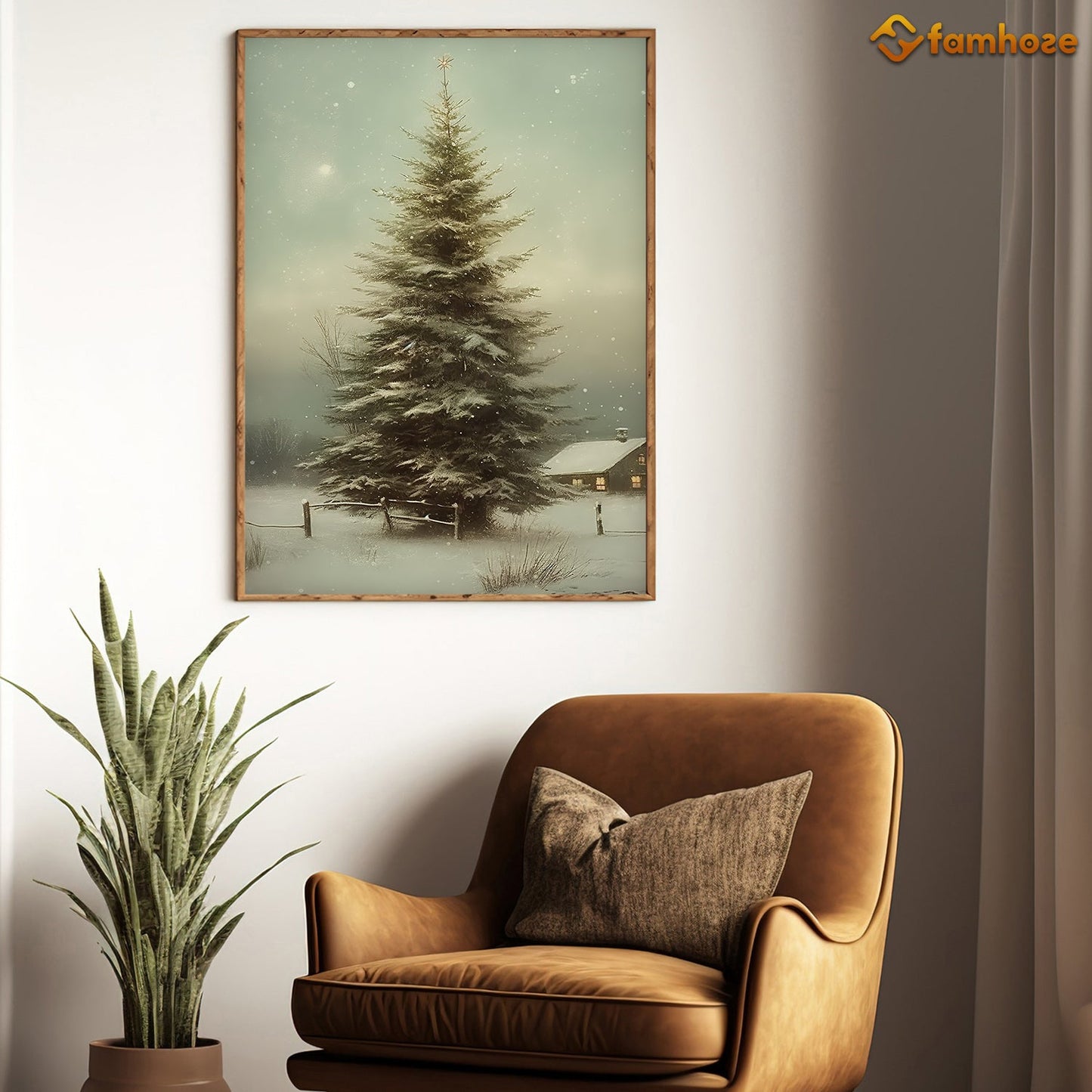 Christmas Tree In Town Christmas Canvas Painting, Xmas Wall Art Decor - Christmas Poster Gift For Decorating Your Home