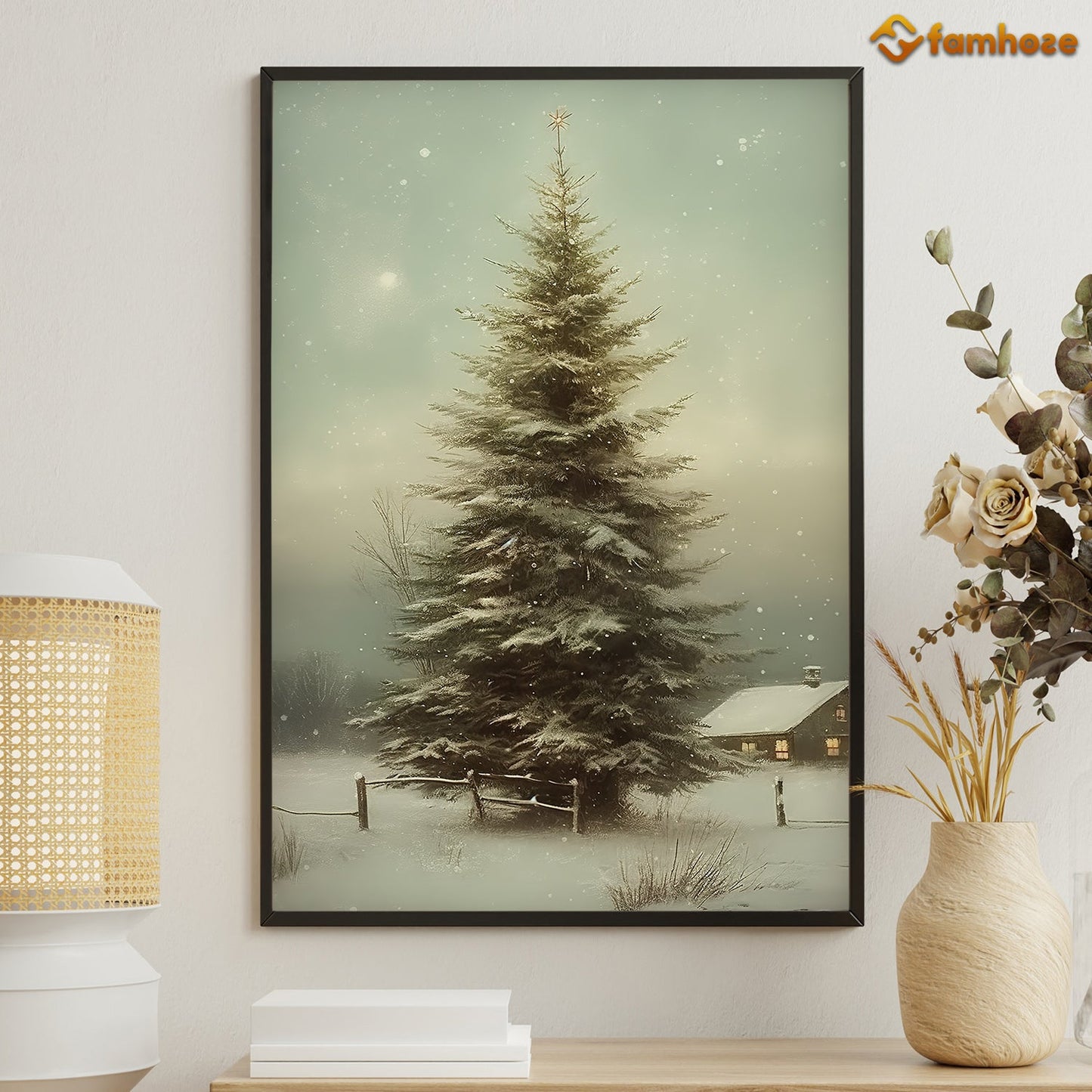 Christmas Tree In Town Christmas Canvas Painting, Xmas Wall Art Decor - Christmas Poster Gift For Decorating Your Home