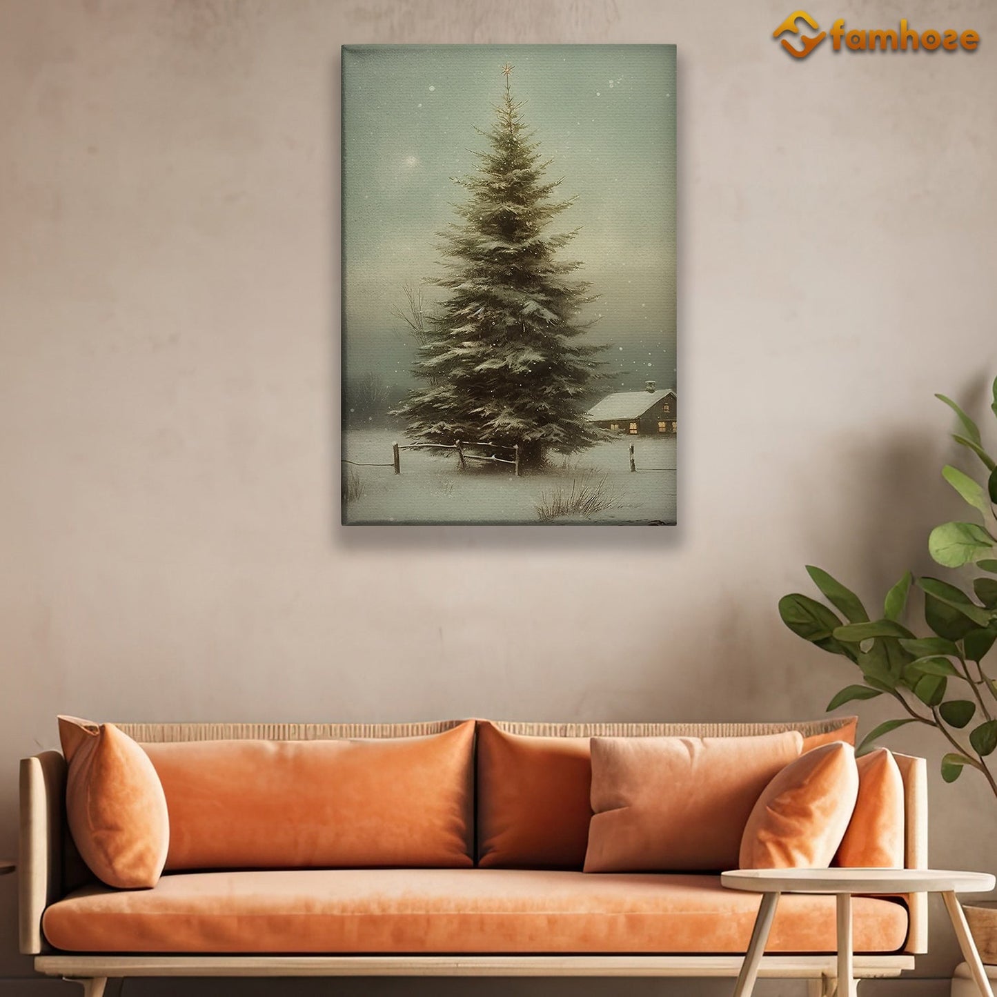 Christmas Tree In Town Christmas Canvas Painting, Xmas Wall Art Decor - Christmas Poster Gift For Decorating Your Home