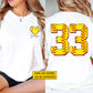 Personalized Softball Two-sided T-shirt, Softball Heart Tees Gift For Softball Lovers