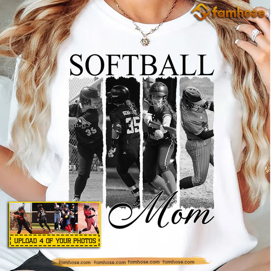 Personalized Softball Mom Daughter T-shirt, Softball Game Day Tees Gift For Softball Lover