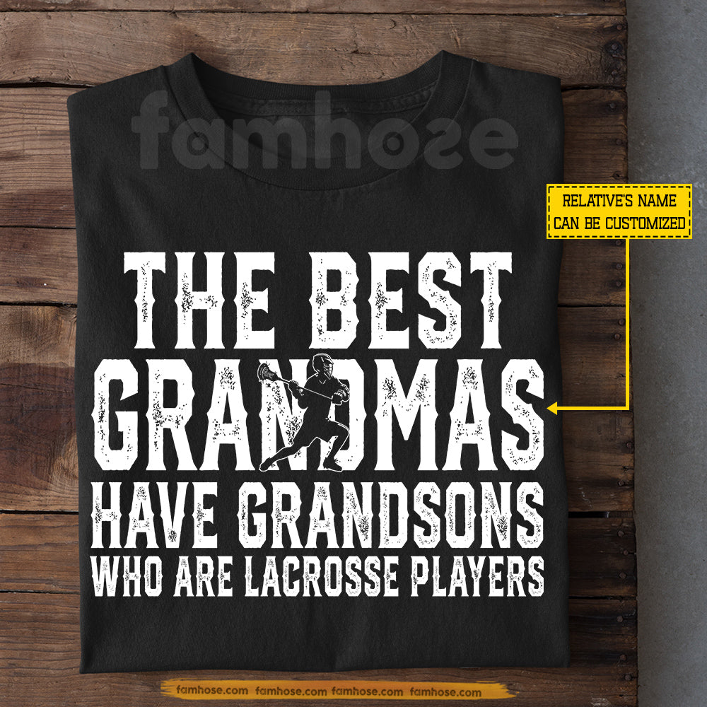 Personalized Lacrosse Grandmas Grandsons T-shirt, The Best Grandmas Have Grandsons Tees Mother's Day Gift For Lacrosse Lover